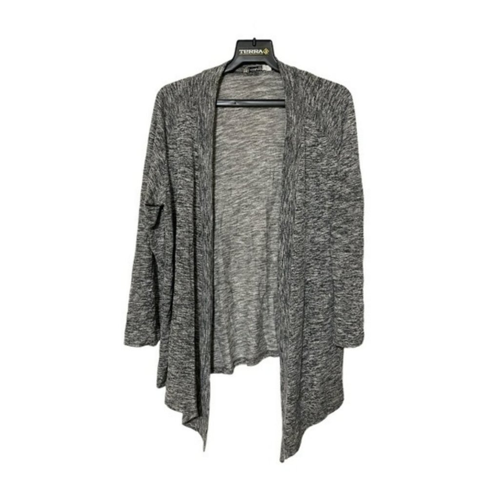 Revolution by Rickis Cardigan Heathered Grey Open Front Draped